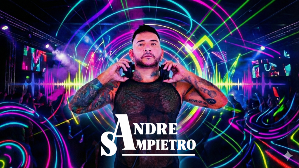 DJ Andre Sampietro tocando música Circuit en vivo.