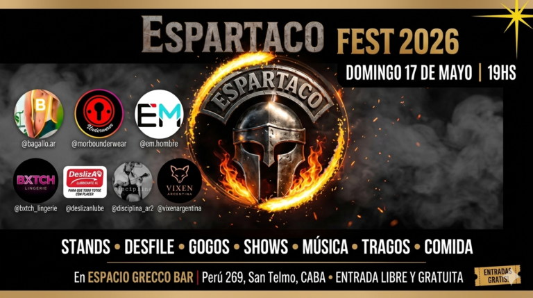 Vuelve la Espartaco Fest 2026: Una tarde de desfiles, shows y fetiche en San Telmo