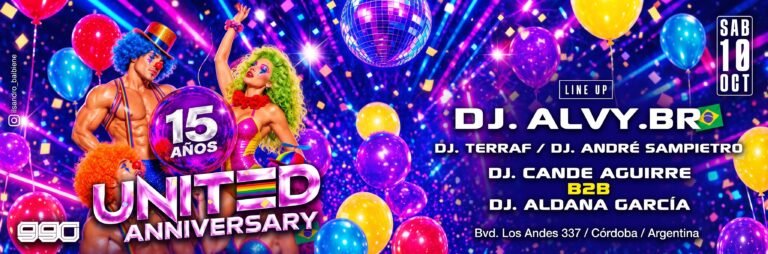 United Party cumple 15 años: la emblemática fiesta cordobesa celebra con una edición histórica en Club 990