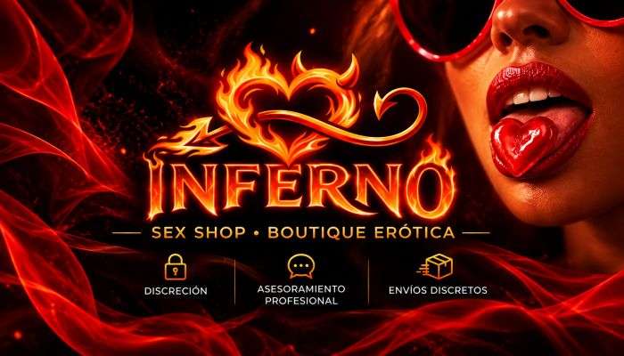 Banner promocional Inferno con estilo ardiente